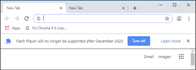Flash is no longer supported by Google Chrome.